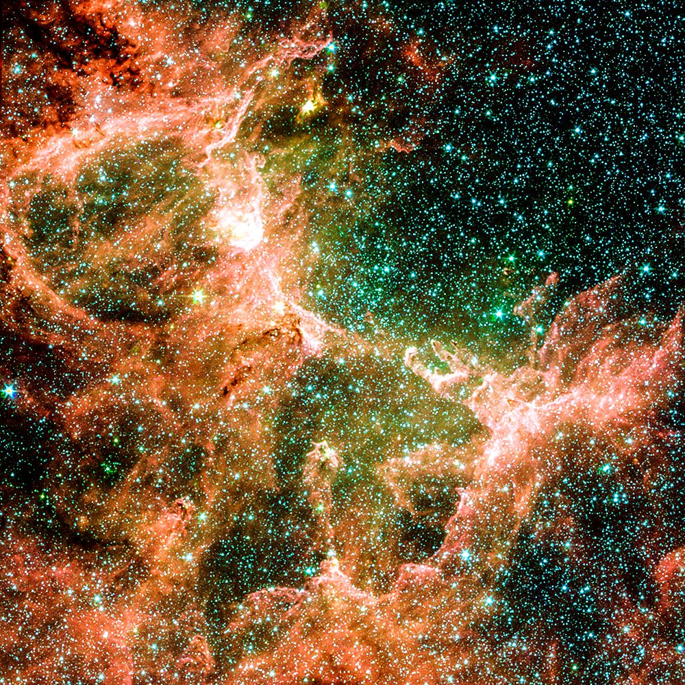 Rose Gold and Green Nebula art print by NASA for $57.95 CAD