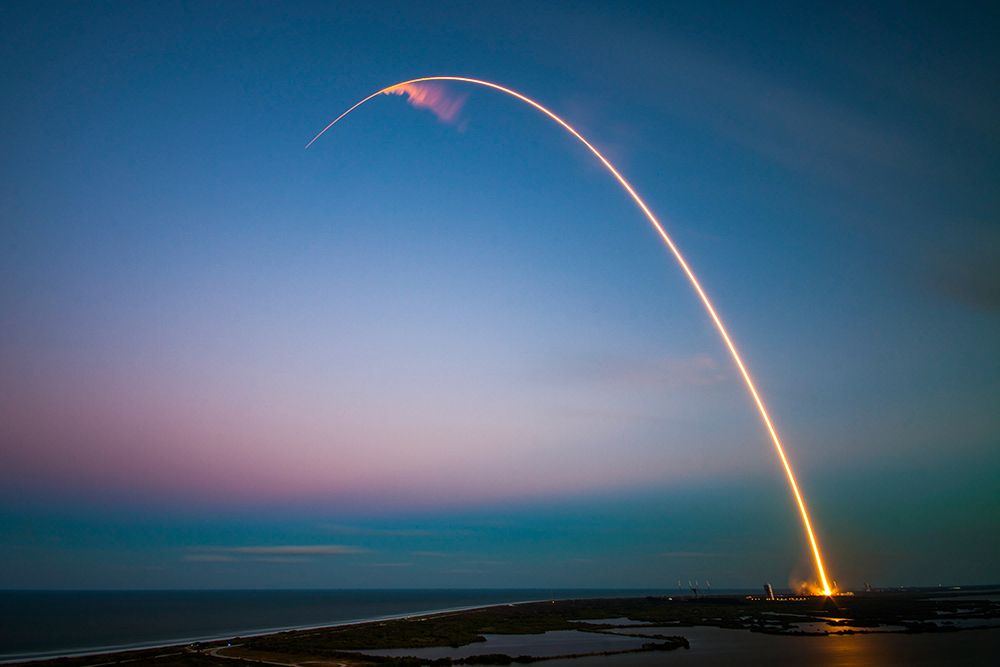 SESâ€“9 launch 2016 art print by SpaceX for $57.95 CAD