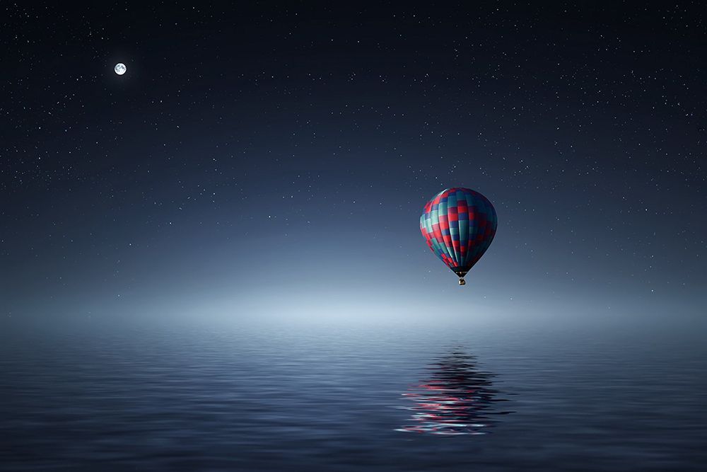 Balloon Night Flight art print by Artographie for $57.95 CAD