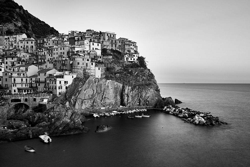 Italian Coastal Town BW art print by Artographie for $57.95 CAD