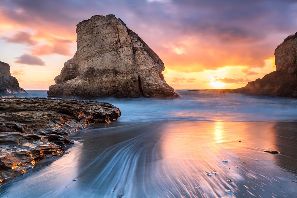 Shark Fin Cove at Sunset art print by Artographie for $57.95 CAD