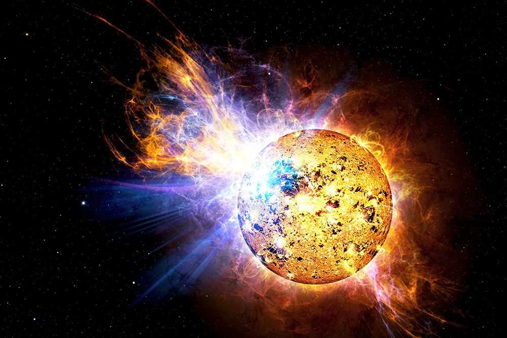 A Solar Flare from EV Lacertae 2008 art print by NASA for $57.95 CAD