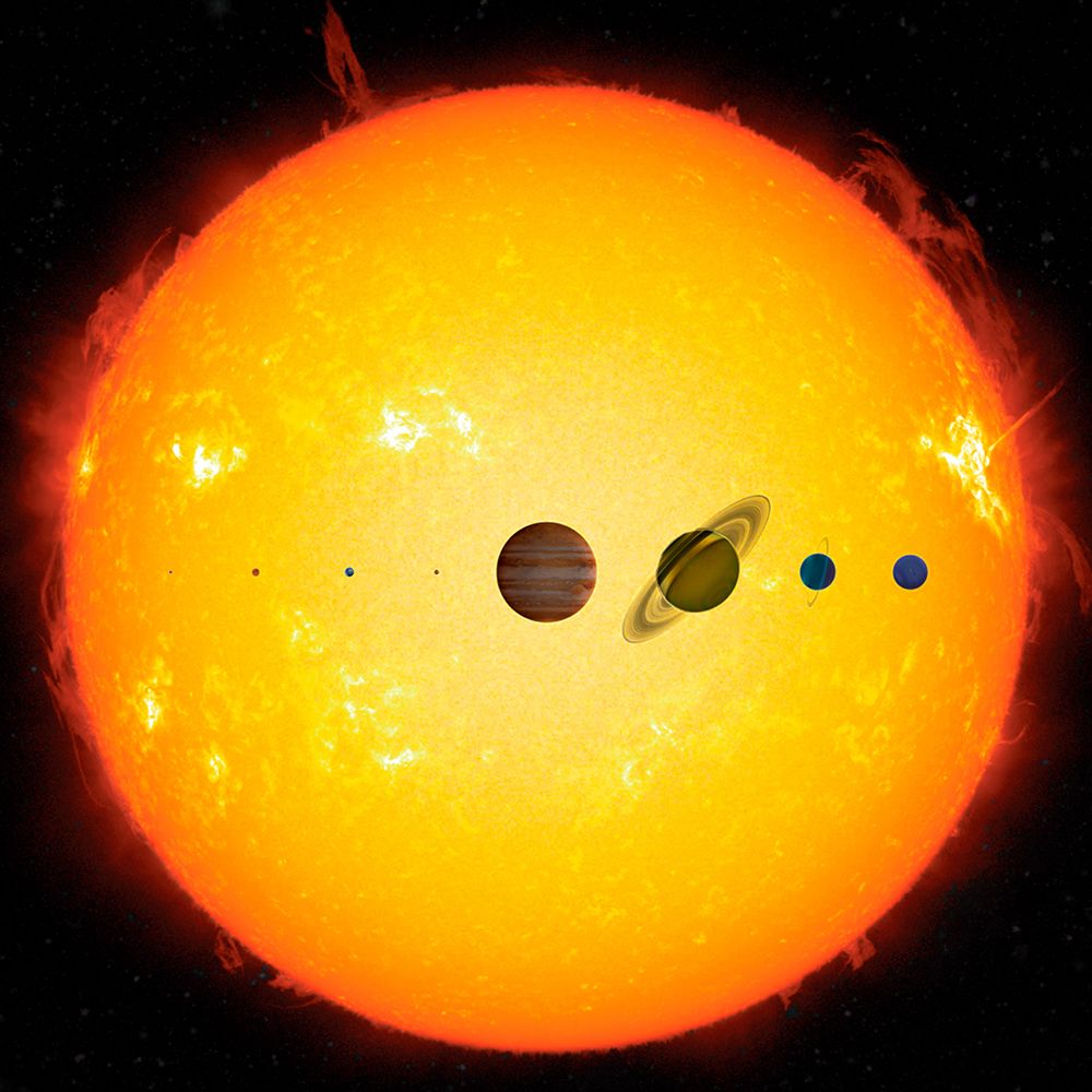 All 8 planets Compared with the Sun to Scale art print by NASA for $57.95 CAD