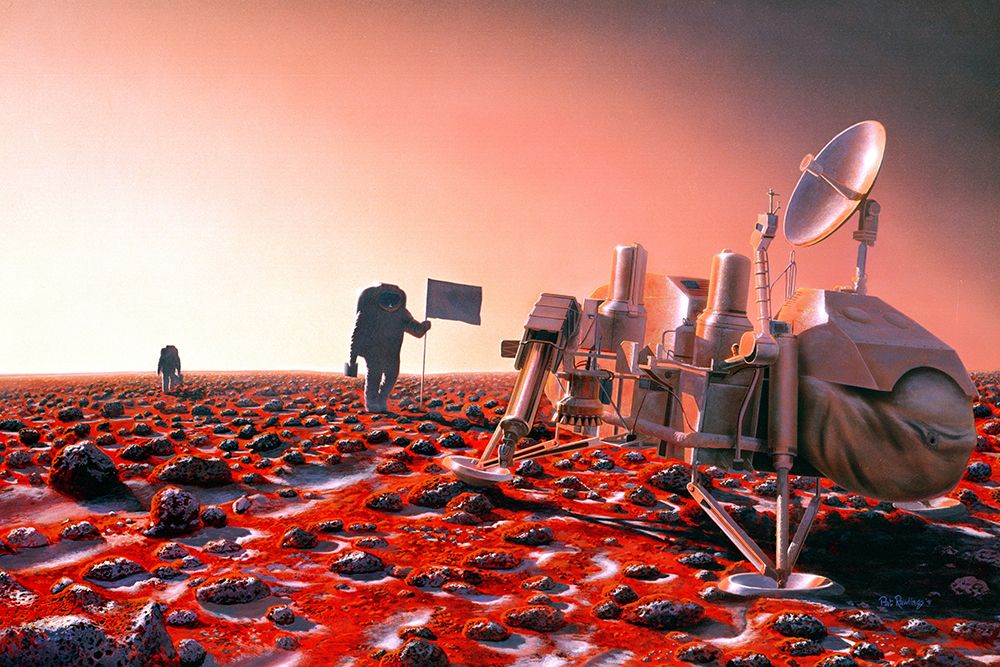 Artist Concept The first Humans on Mars Visit the Viking 2 Lander Site art print by NASA for $57.95 CAD