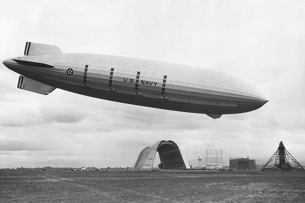USS Macon at North Circle Nasa Sunnyvale - Mt View 1933 art print by NASA for $57.95 CAD
