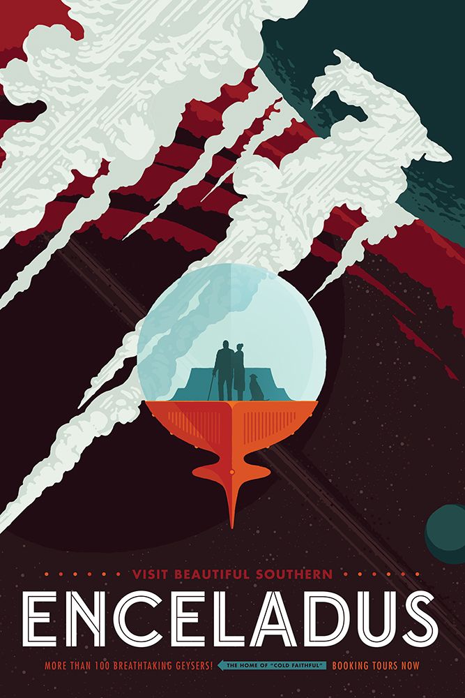Fictional Space Tourism Advertising Poster for the Enceladus Moon art print by NASA for $57.95 CAD