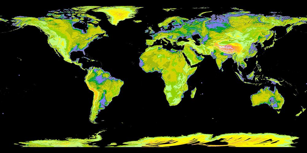 Global Digital Elevation Model art print by NASA for $57.95 CAD