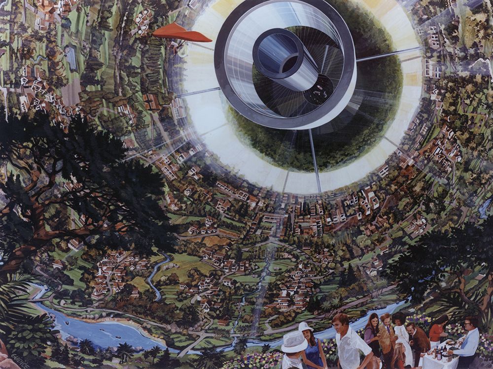 Artist Concept of Interior of a Bernal Sphere with Glider art print by NASA for $57.95 CAD