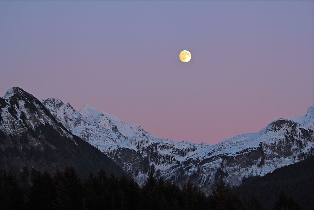 Moonrise over Sitka Ranger District - Tongass National Forest - Alaska art print by NASA for $57.95 CAD