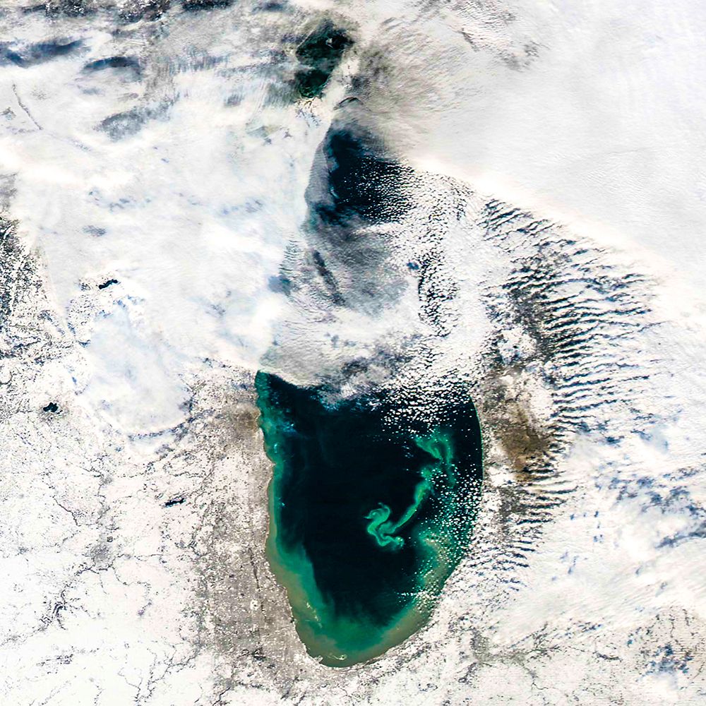 Sediment Transforms Lake Michigan Viewed from Space art print by NASA for $57.95 CAD