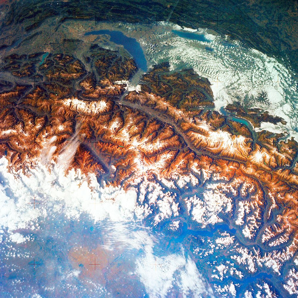 Alps of France - Italy - and Switzerland from Space art print by NASA for $57.95 CAD
