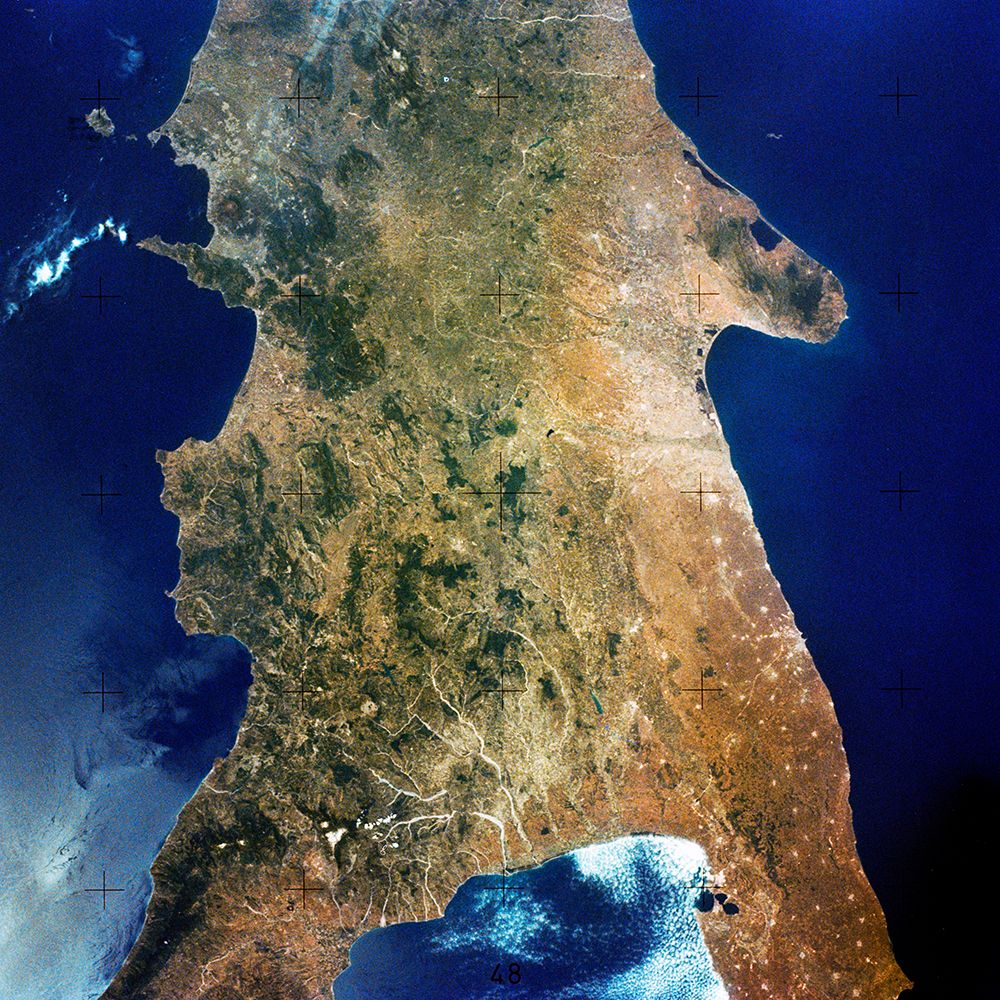Southern Italy including Naples and Mount Vesuvius from Space art print by NASA for $57.95 CAD