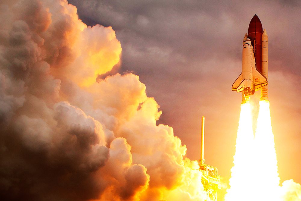 Space Shuttle Atlantis STS-135 Launch in 2011 art print by NASA for $57.95 CAD