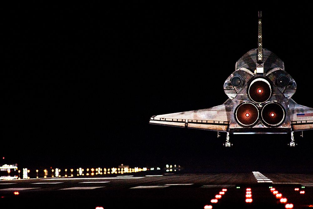 Space shuttle Endeavour lands at NASAs Kennedy Space Center in Florida art print by NASA for $57.95 CAD
