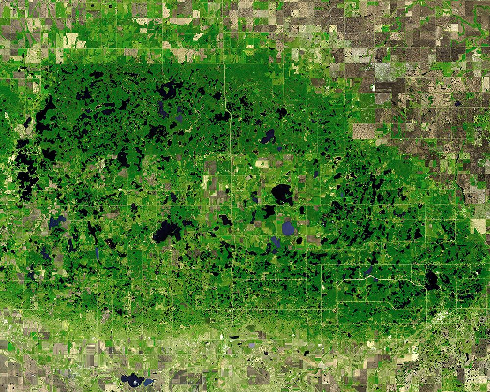 The Turtle Mountains in central North Dakota from Space art print by NASA for $57.95 CAD