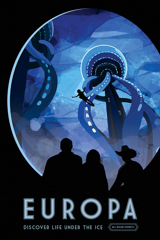 Europa Moon Fictional Space Tourism poster from JPLâ€™s Visions of the Future art print by NASA for $57.95 CAD