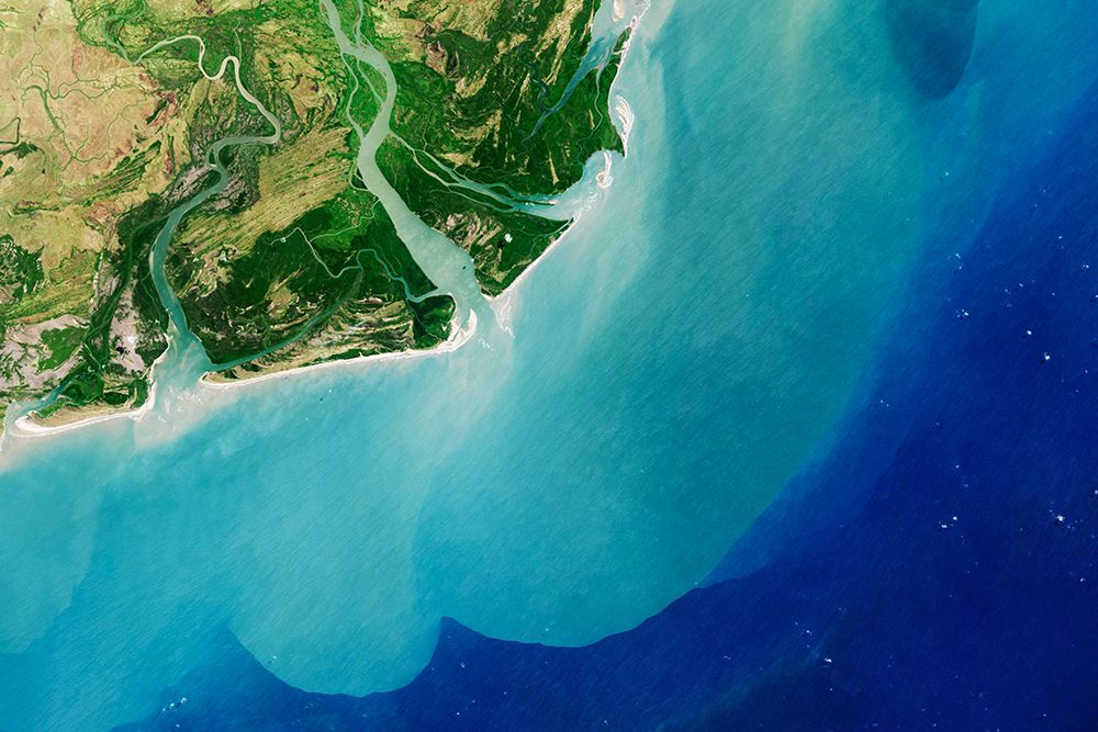 The Zambezi - the fourth largest river in Africa from Space art print by NASA for $57.95 CAD