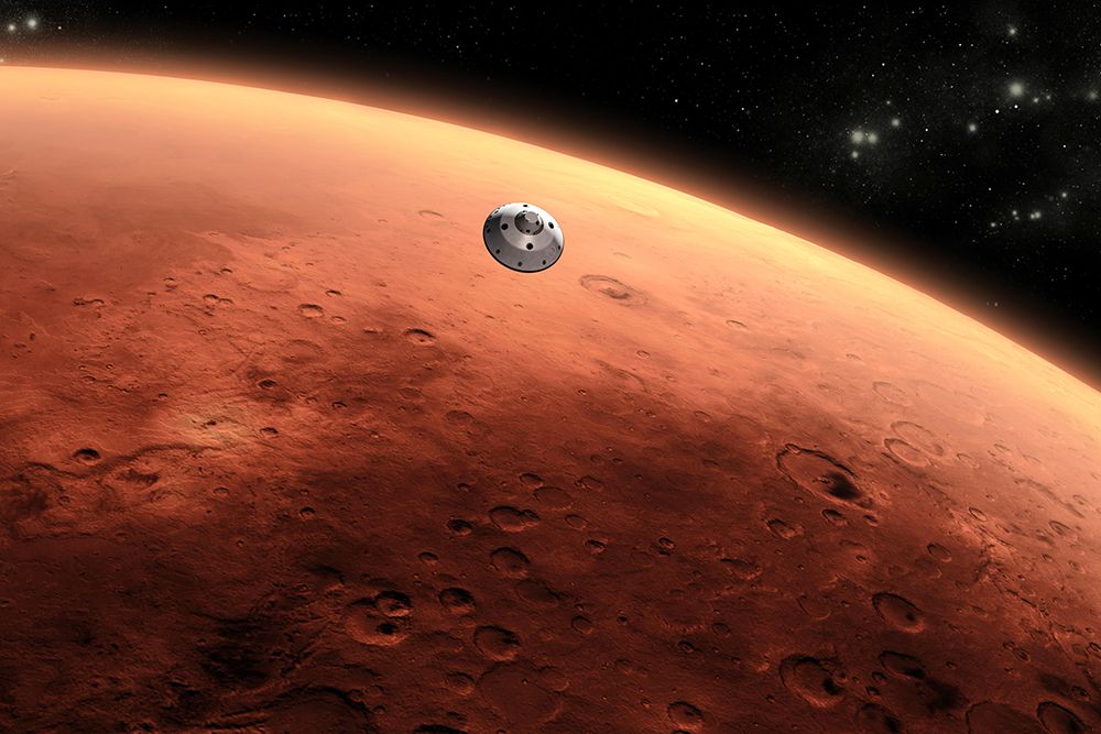 Artist Concept of NASAs Mars Science Laboratory spacecraft approaching Mars art print by NASA for $57.95 CAD