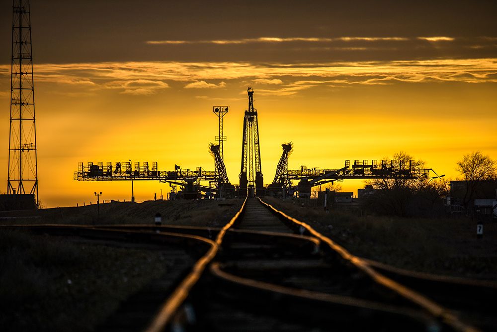 The Soyuz TMA-12M Launch Pad at the Baikonur Cosmodrome - Kazakhstan art print by NASA for $57.95 CAD