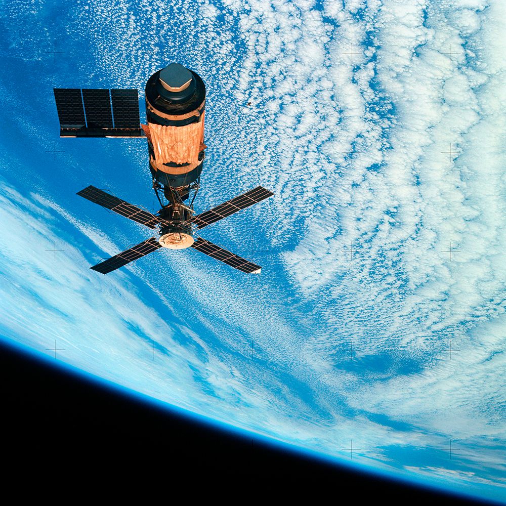 View of Skylab Space Station cluster in Earth Orbit art print by NASA for $57.95 CAD