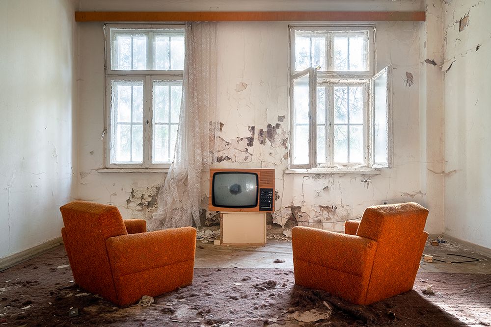 Watching TV art print by Roman Robroek for $57.95 CAD