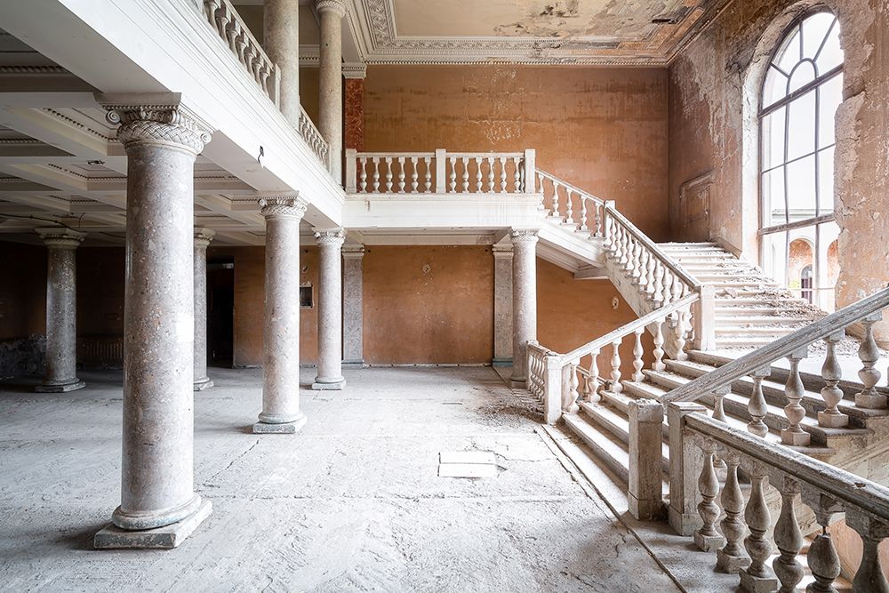 Orange Hall with Stairs art print by Roman Robroek for $57.95 CAD