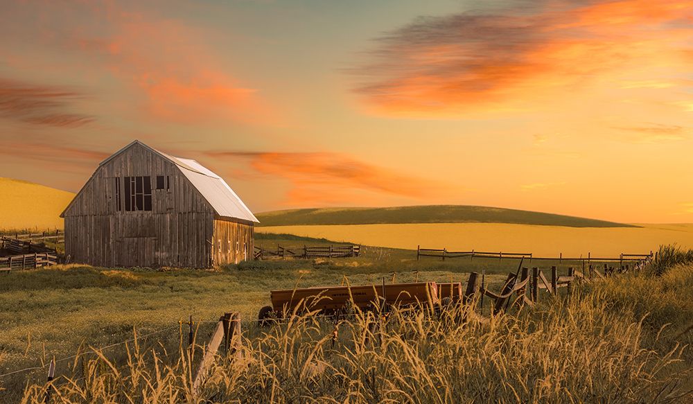 Brown Barn on a Country Road art print by Don Schwartz for $57.95 CAD