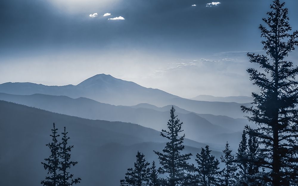 Silhouetted Mountain Sunset art print by Don Schwartz for $57.95 CAD