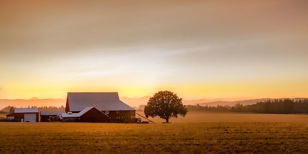 Red Barn at Sundown art print by Don Schwartz for $57.95 CAD