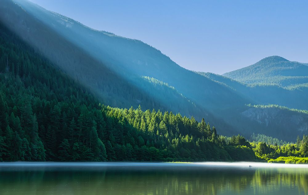 Morning Rays Streak Across the Mountainside I art print by Don Schwartz for $57.95 CAD