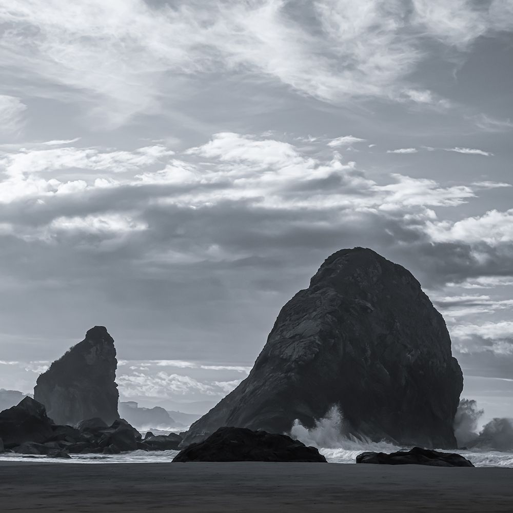 Crashing Waves Against the Sea Stacks art print by Don Schwartz for $57.95 CAD