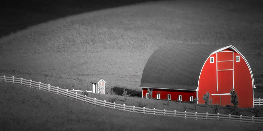 Red Barn Along the Fence art print by Don Schwartz for $57.95 CAD