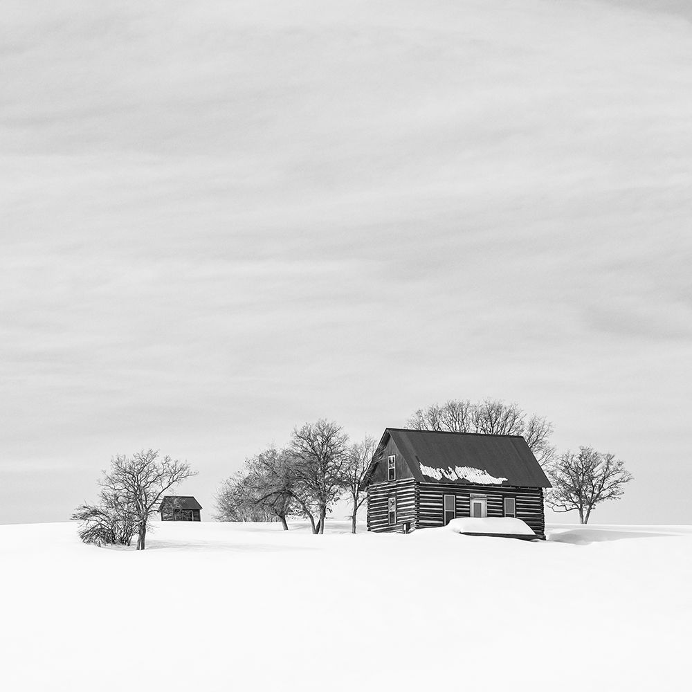 Cabin Atop the Snowy Ridge BW art print by Don Schwartz for $57.95 CAD