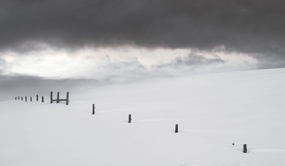 Fence Across the Snowfield art print by Don Schwartz for $57.95 CAD
