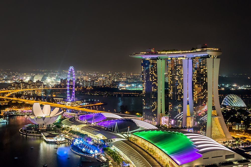 Singapore Skyline at Night art print by Richard Silver for $57.95 CAD