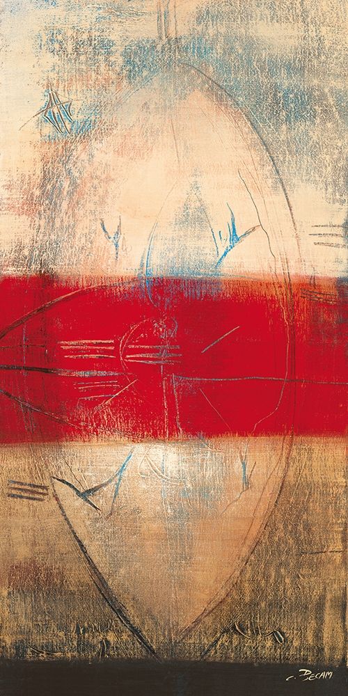 Lignes rouges I art print by Carole Becam for $57.95 CAD