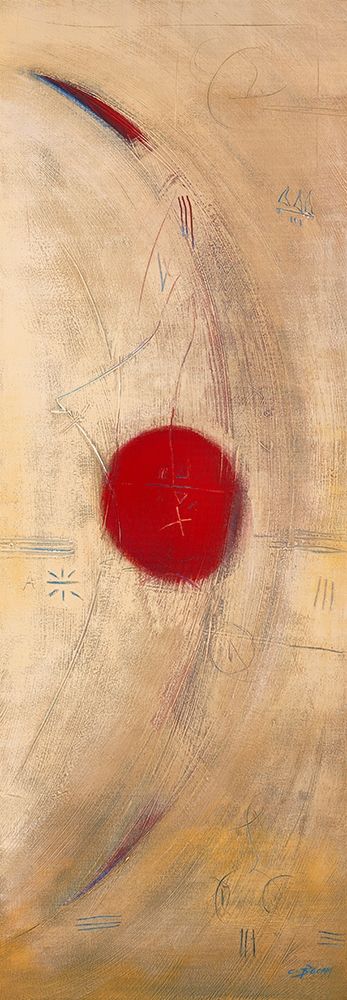 Triptyque rouge III art print by Carole Becam for $57.95 CAD