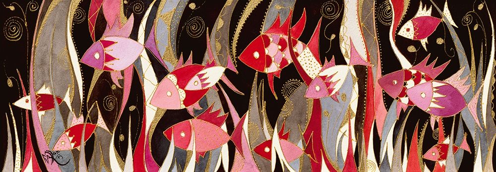 Poissons rouge et gris art print by Martine Wentzeis for $57.95 CAD