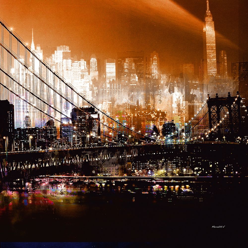 Brooklyn Bridge by Night art print by Mereditt.f for $57.95 CAD