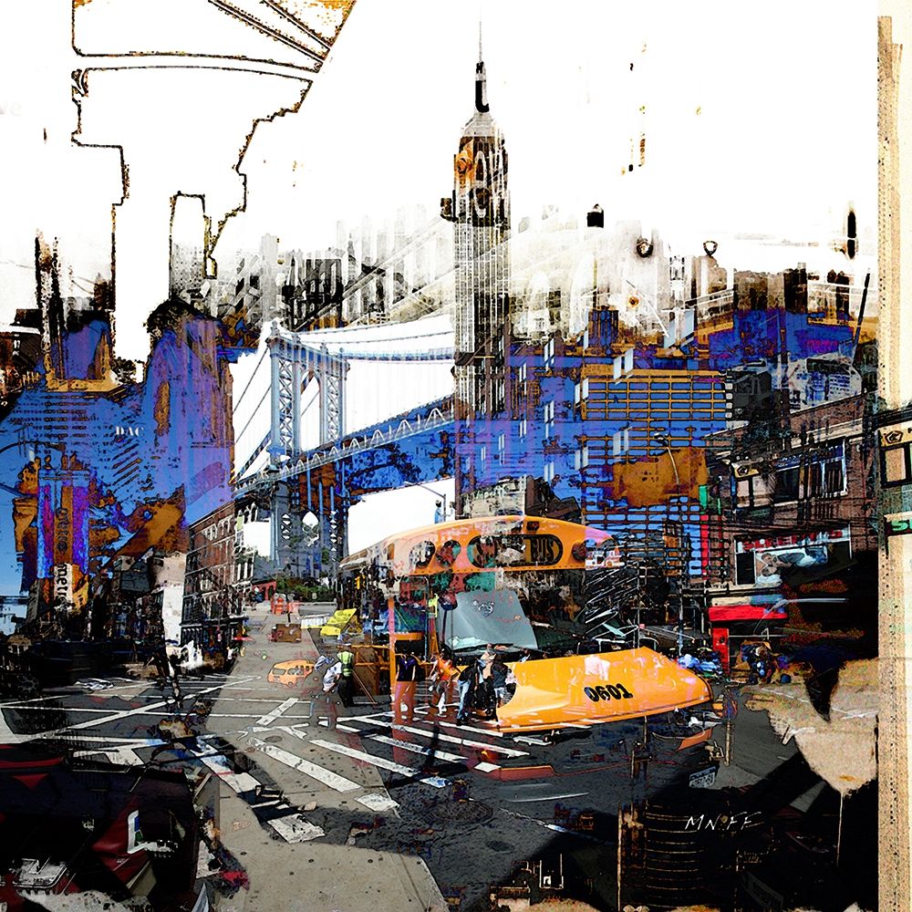 New York Brooklyn Bus art print by MN.FF for $57.95 CAD