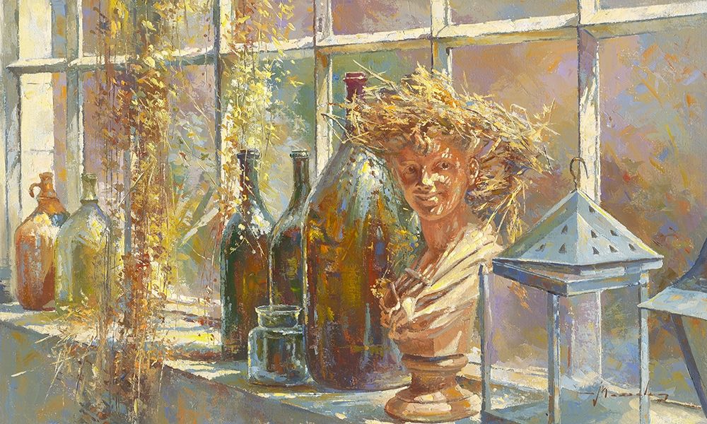 Jeune fille au chapeau de paille art print by Johan Messely for $57.95 CAD