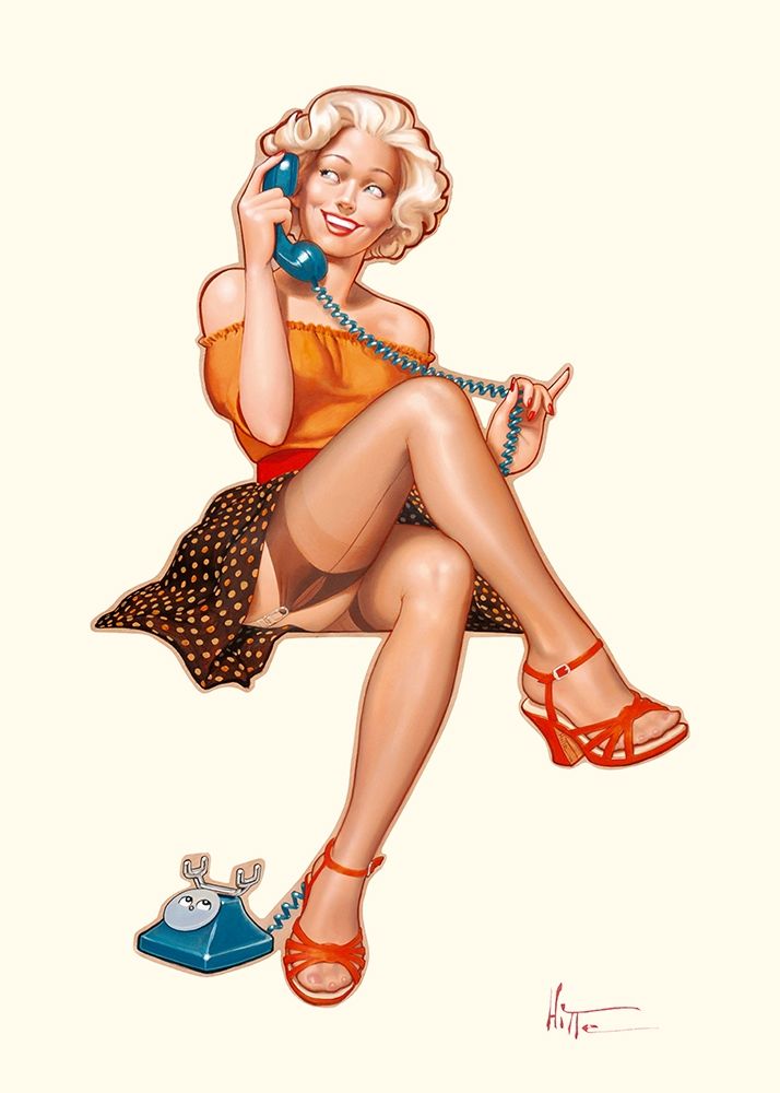 Betty au telephone art print by Patrick Hitte for $57.95 CAD