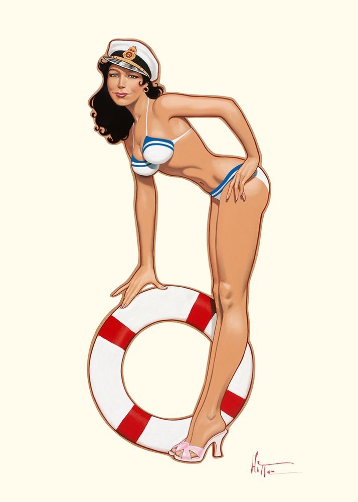 Captain Pin-up art print by Patrick Hitte for $57.95 CAD