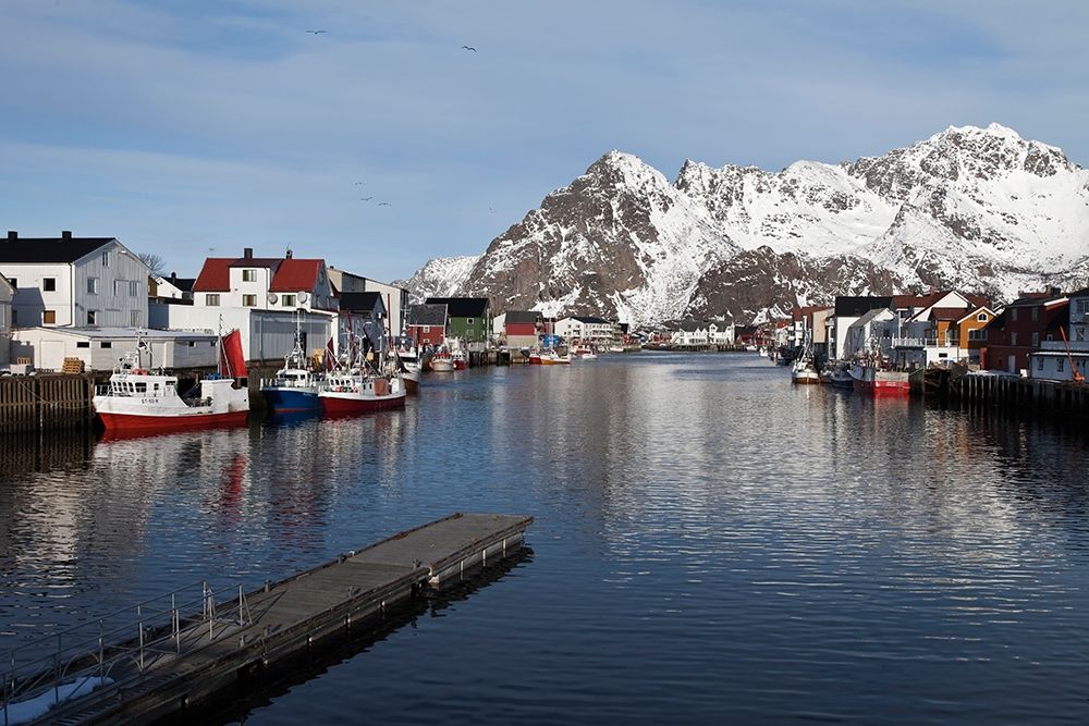 Henningsvaer Hafen  Lofoten im Winter art print by Rolf Fischer for $57.95 CAD