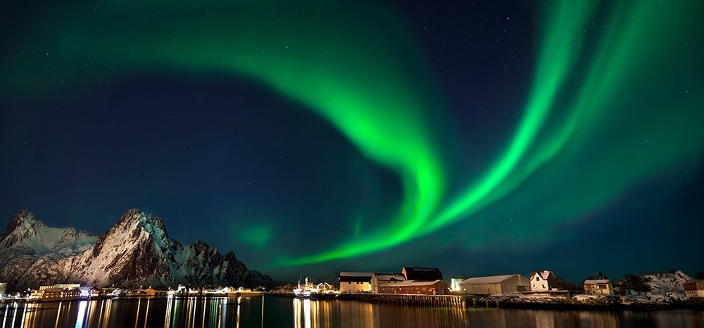 Nordlicht in Svolvaer Lofoten art print by Rolf Fischer for $57.95 CAD