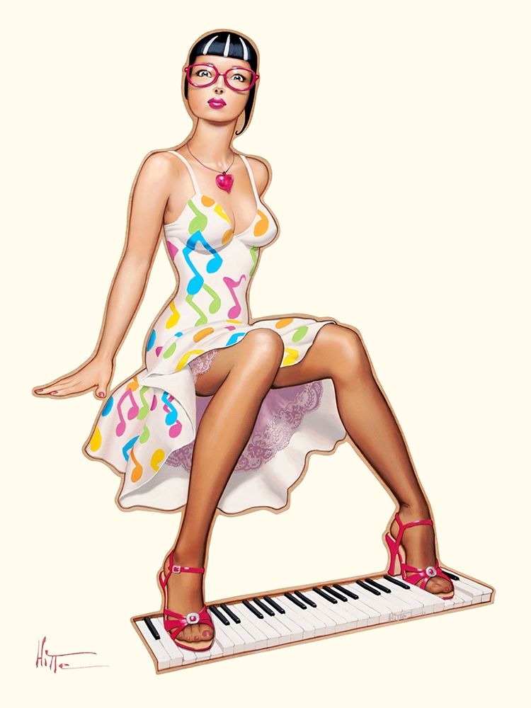 Piano Girl art print by Patrick Hitte for $57.95 CAD