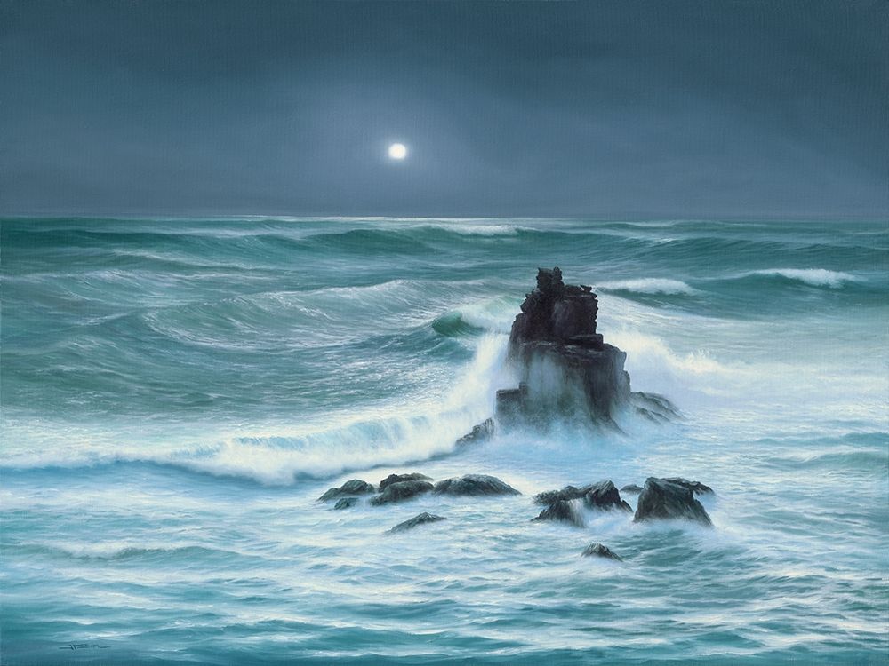 Amoured Knight Rock Lands End Cornwall art print by John F Sim for $57.95 CAD