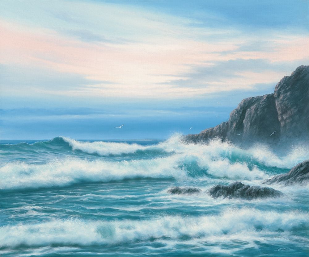 Atlantic Breakers on Cornish Coast art print by John F Sim for $57.95 CAD