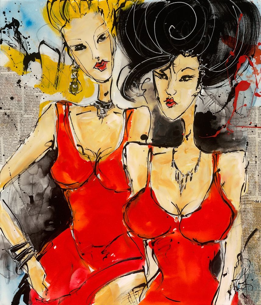 Demoiselles en rouge art print by Isabelle Zacher-Finet for $57.95 CAD