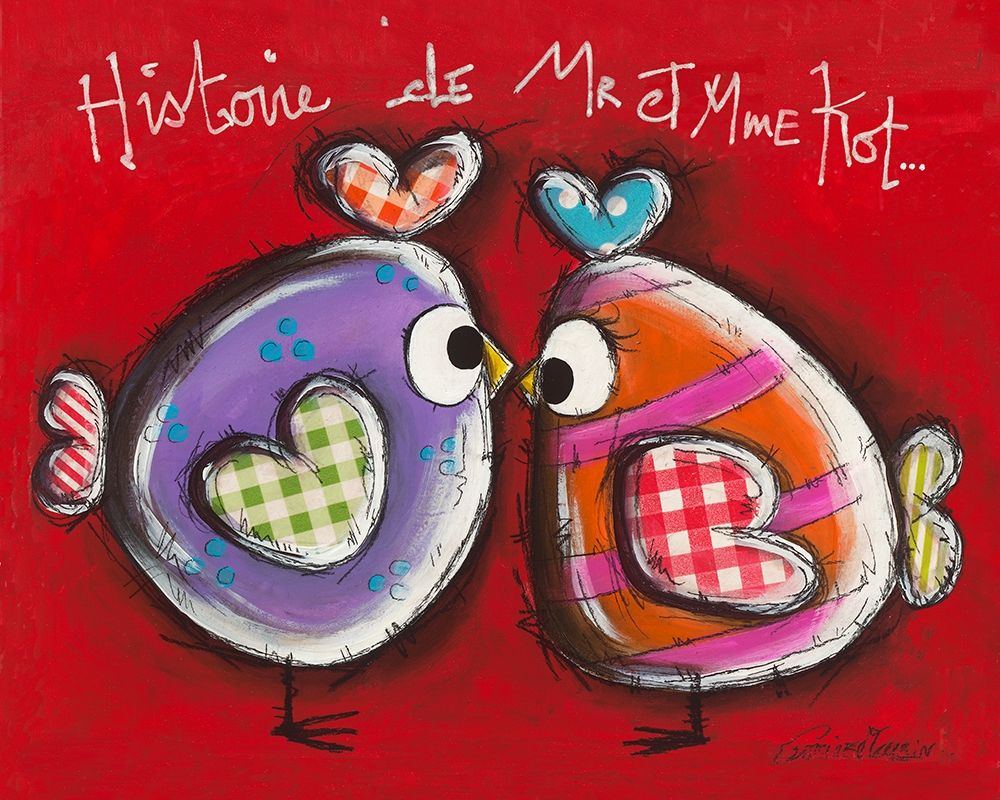 Poules z amoureuses art print by Carine Mougin for $57.95 CAD
